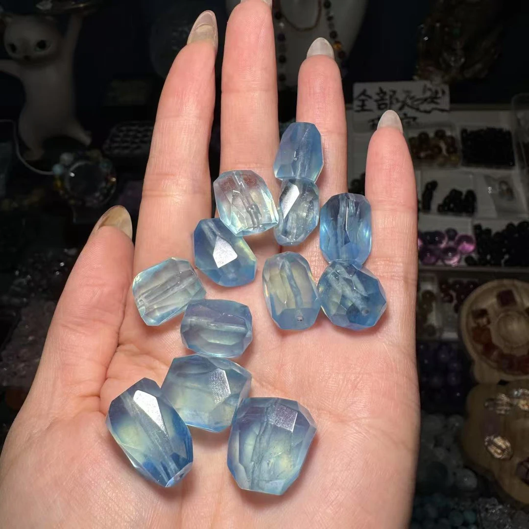 天然辰砂新款魔鬼蓝冰川蓝随行切面单珠多样性发其一