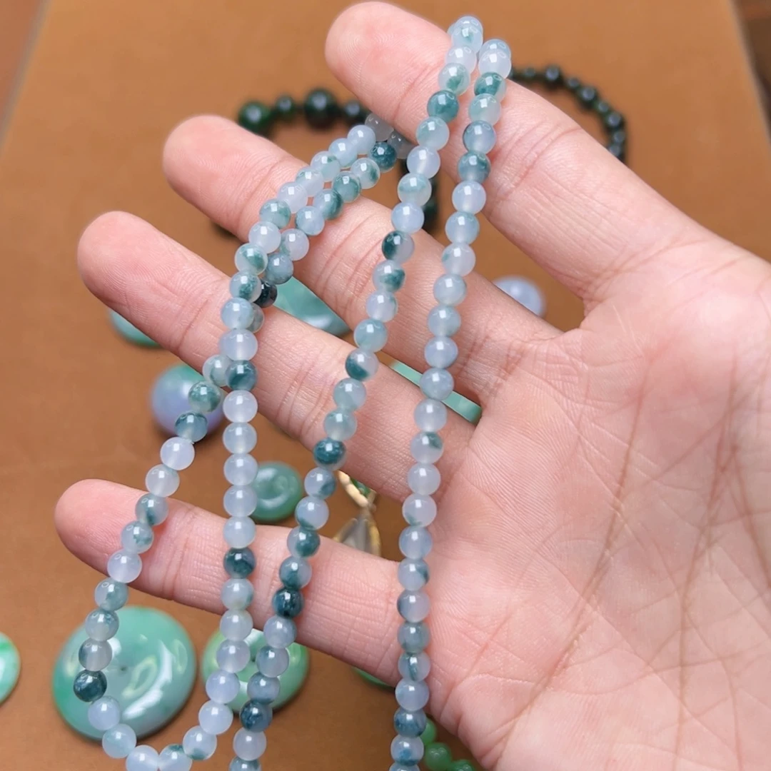 翡翠未镶嵌手串翡翠捻珠串4.7mm