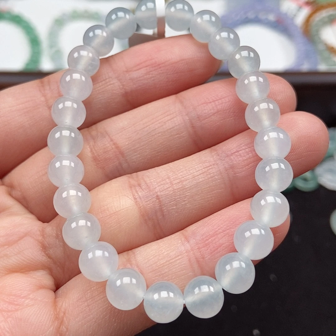 翡翠未镶嵌手串白月光卡7