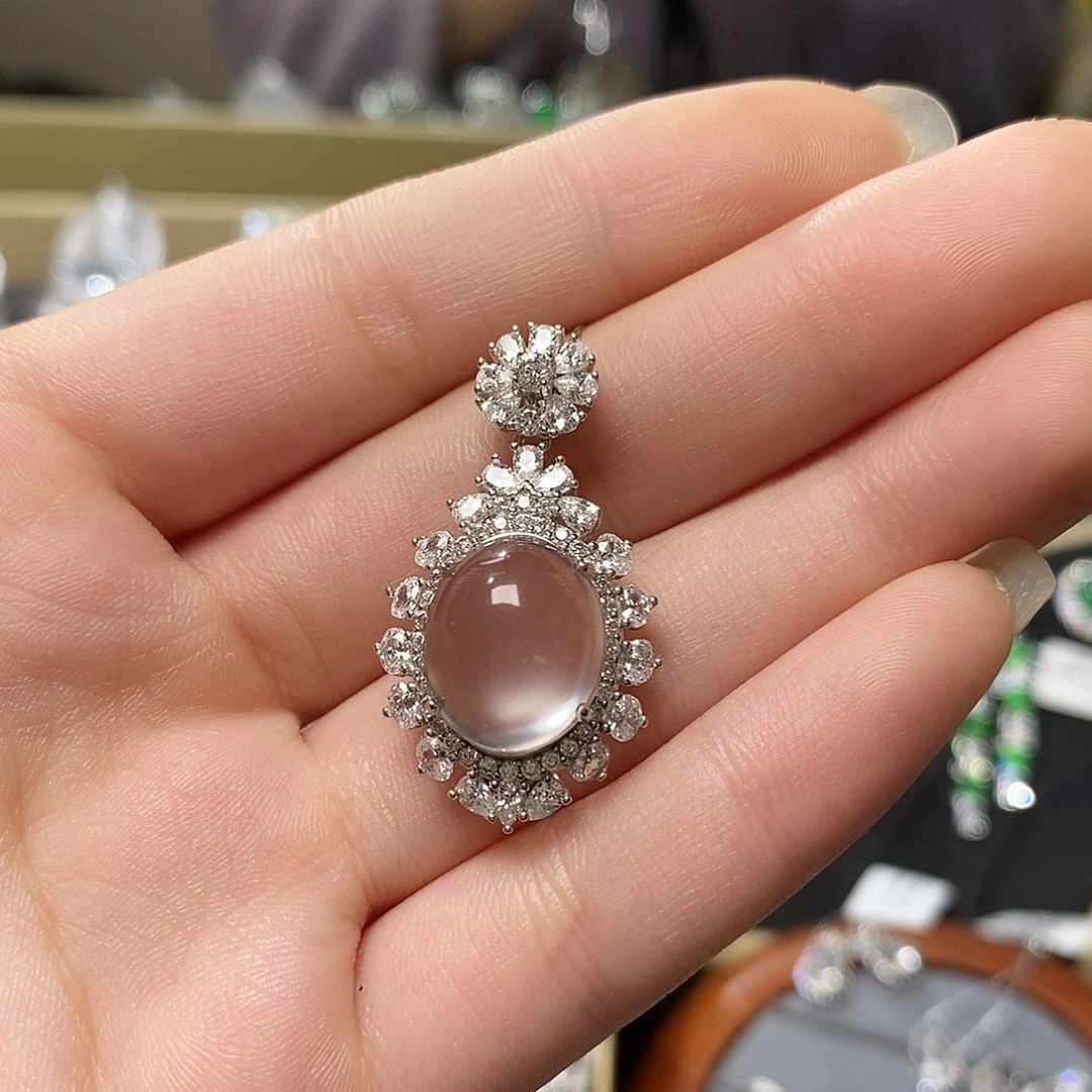 石英质玉颈饰银S925镶嵌琳@@00053