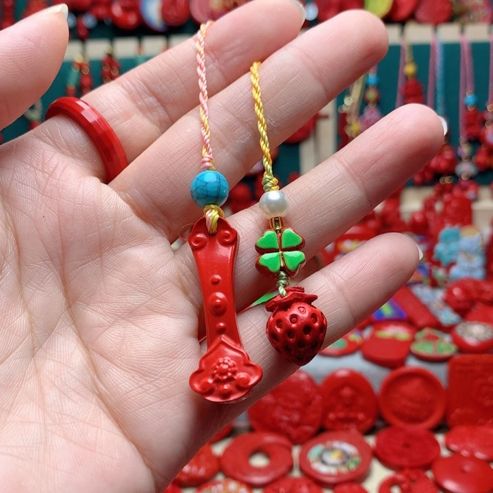天然辰砂工艺品朱砂手机坠