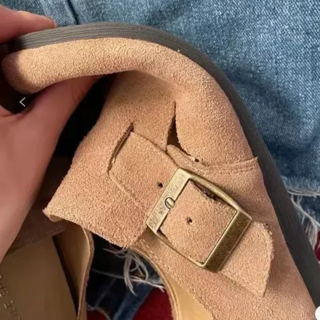 勃肯鞋女软底软皮牛皮版本内增高时尚休闲百搭真皮厚底