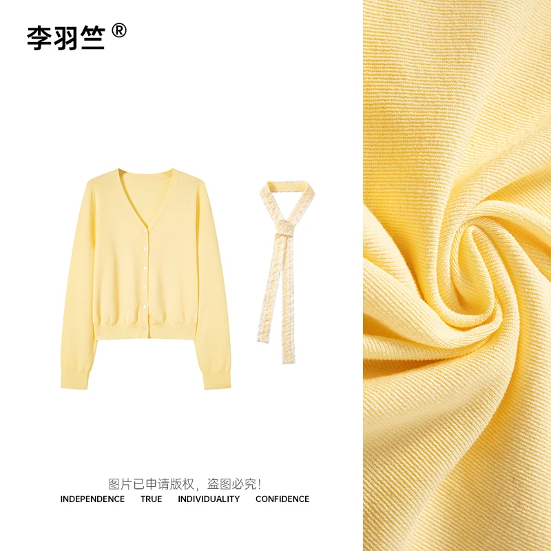 李羽竺气质洋气春季长袖百搭时尚休闲风女薄款毛针织衫上衣1052