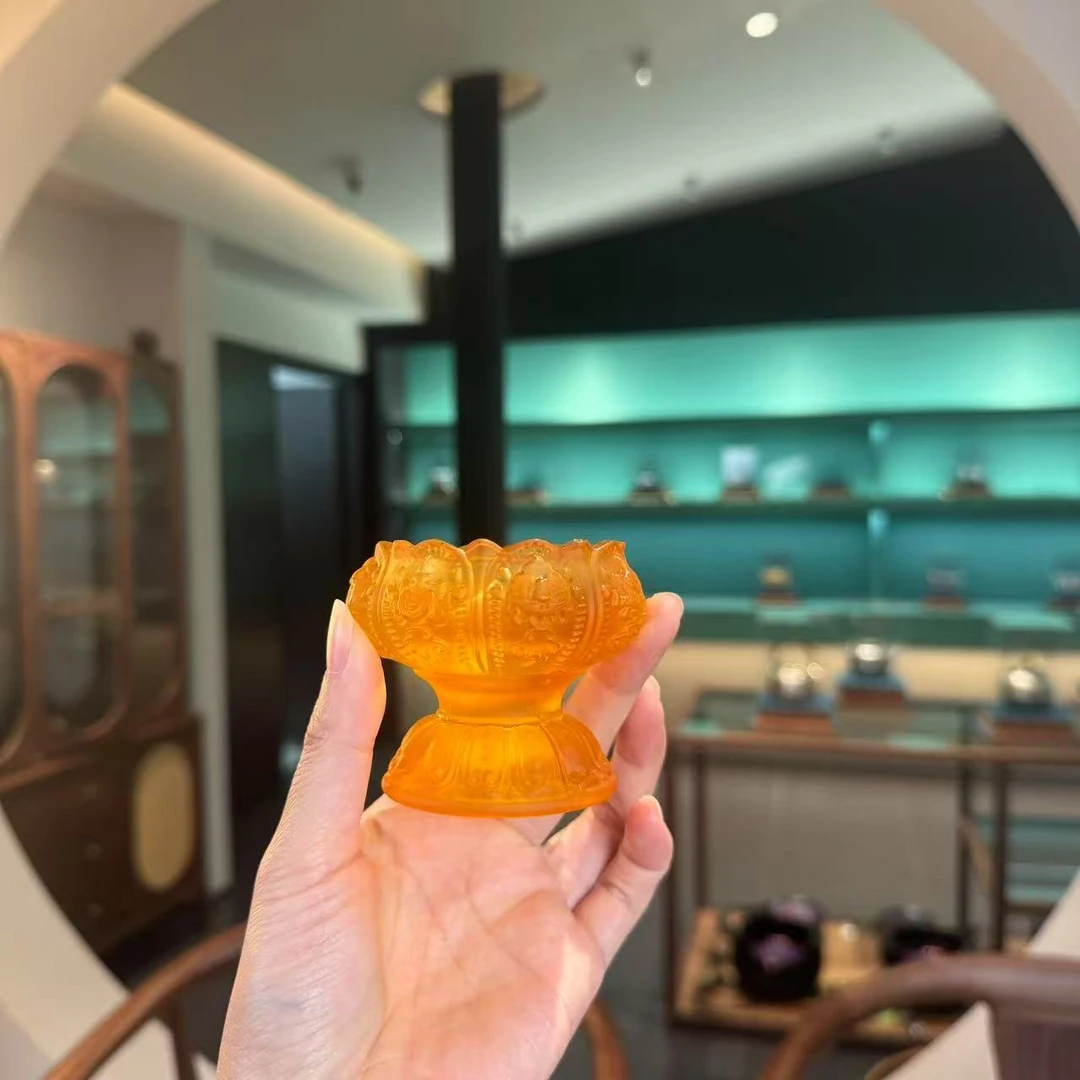WXK003 黄色小烛台茶周边茶摆件