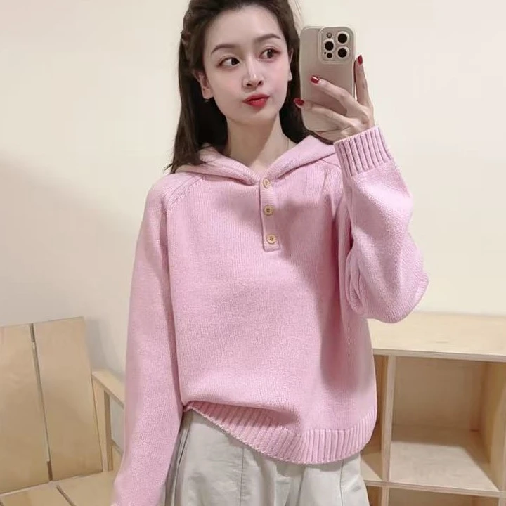 【舒心】元气少女三粒扣帽衫CLSX-479