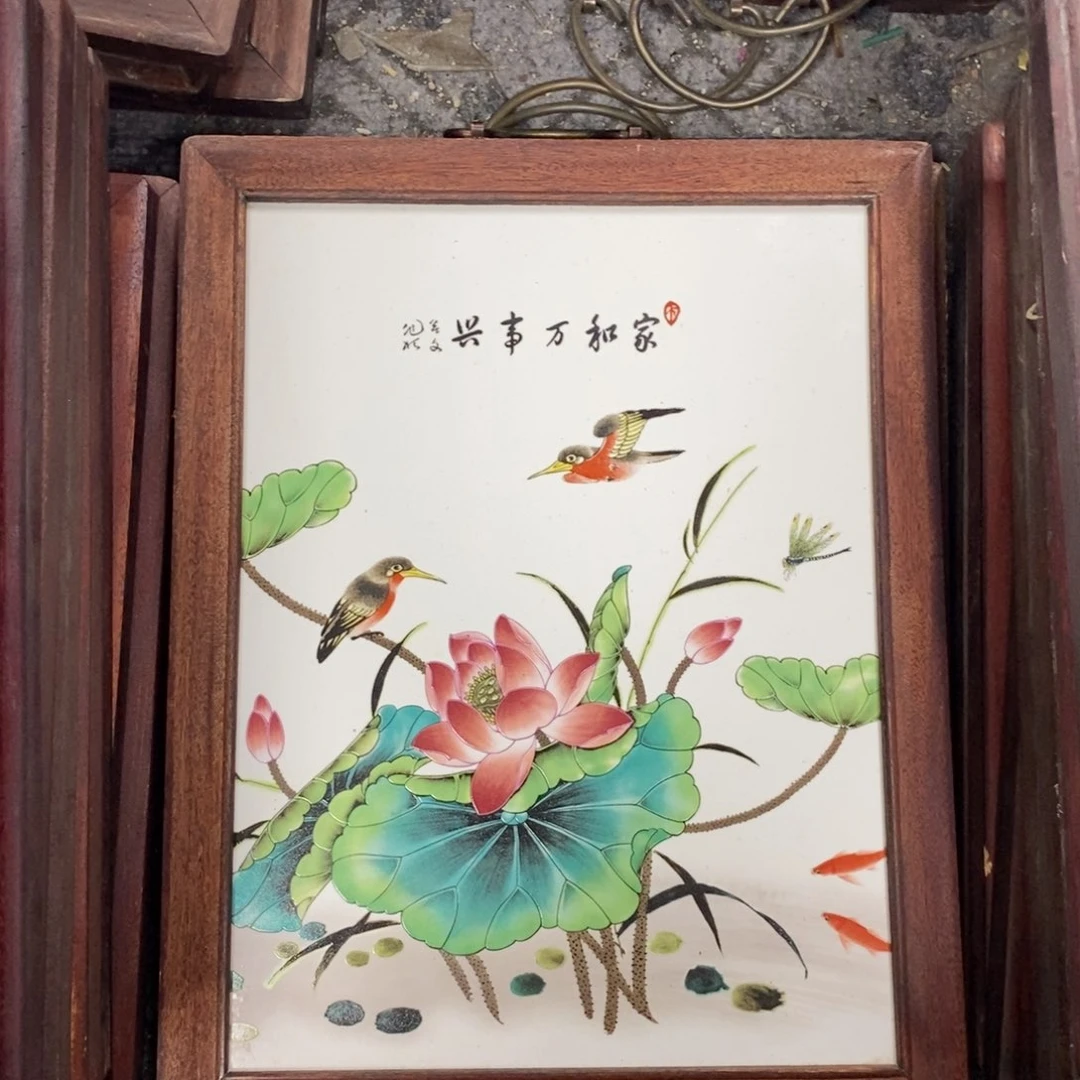瓷片37*28*1景德镇瓷板画柴窑烧制