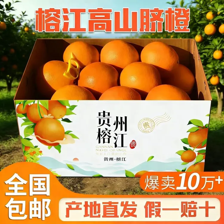 正宗榕江脐橙高山橙子果园应季水果产地直发寻乌脐橙超甜爆汁包邮