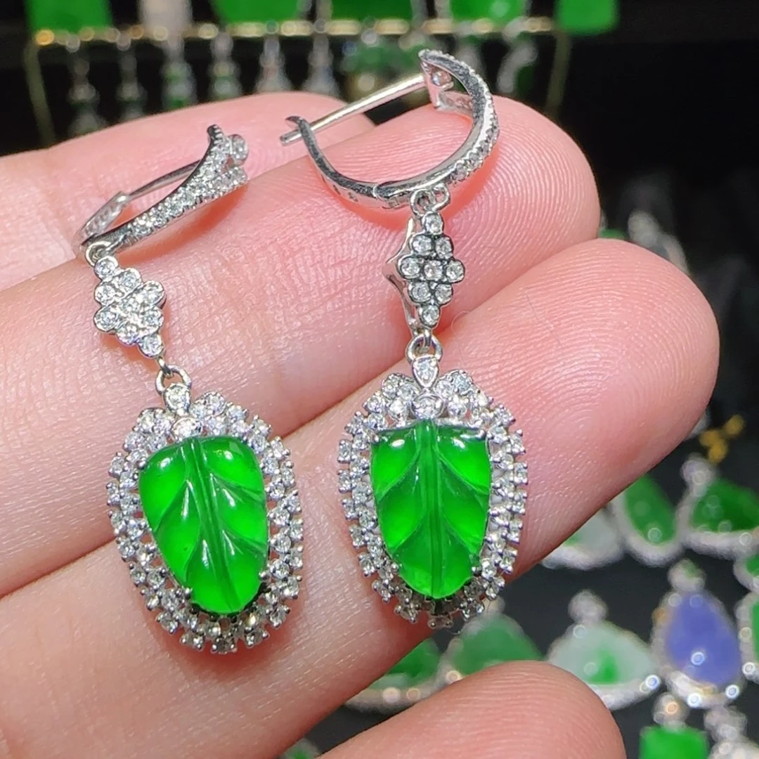 翡翠18K金镶嵌耳饰