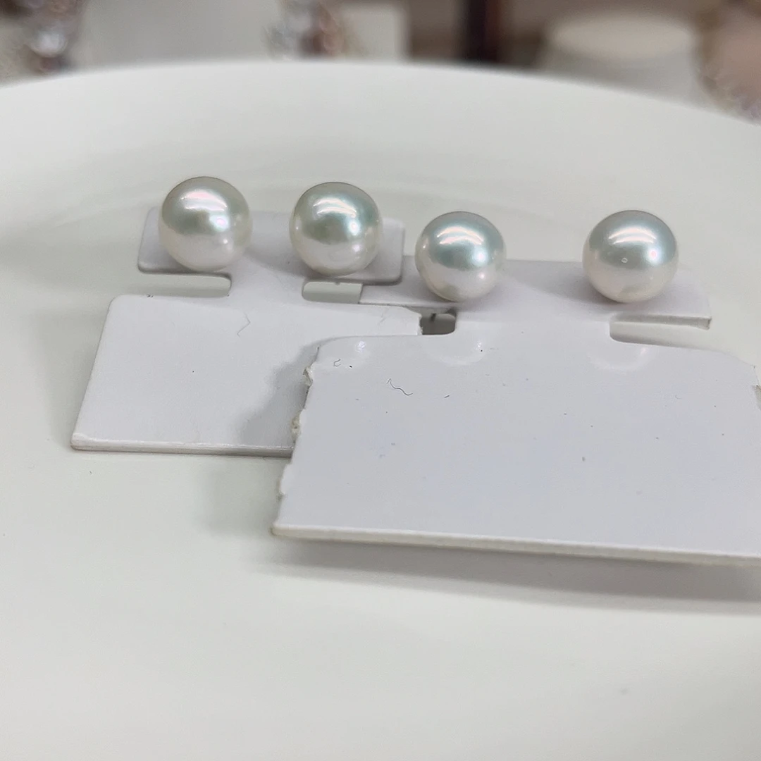 淡水珍珠银S925镶嵌耳饰10毫米