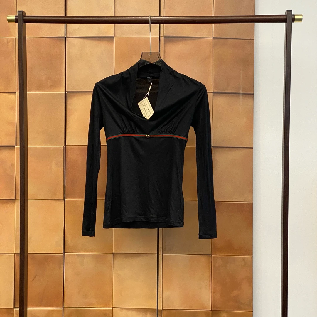 99新 GUCCI/古驰 黑色红绿条纹徽标爱心logo长袖/s码/磨损/29487