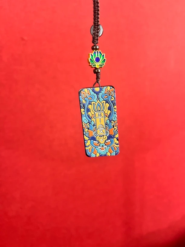 紫光檀钥匙吊坠挂饰彩绘工艺