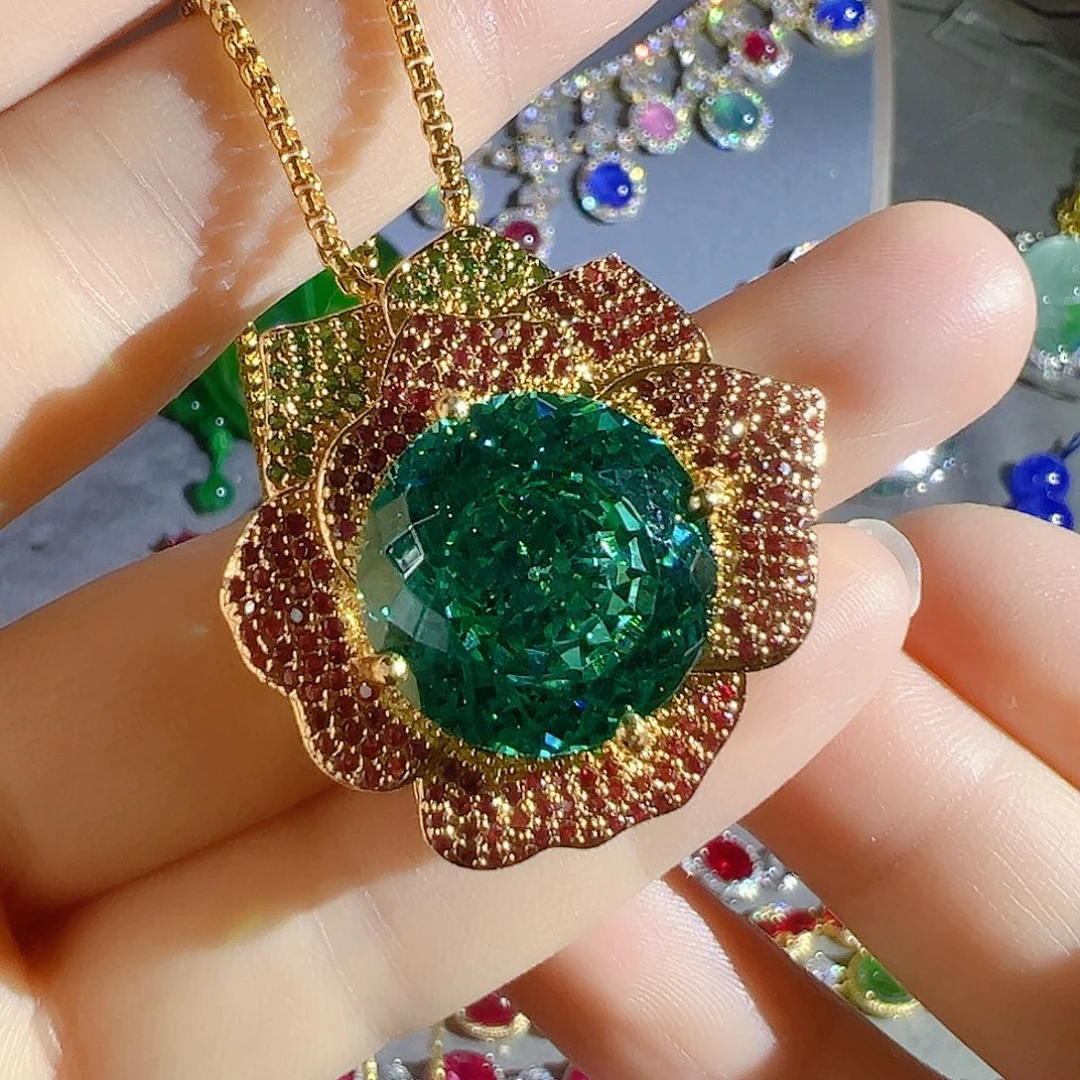 花岗石钨合金红色蓝色吊坠