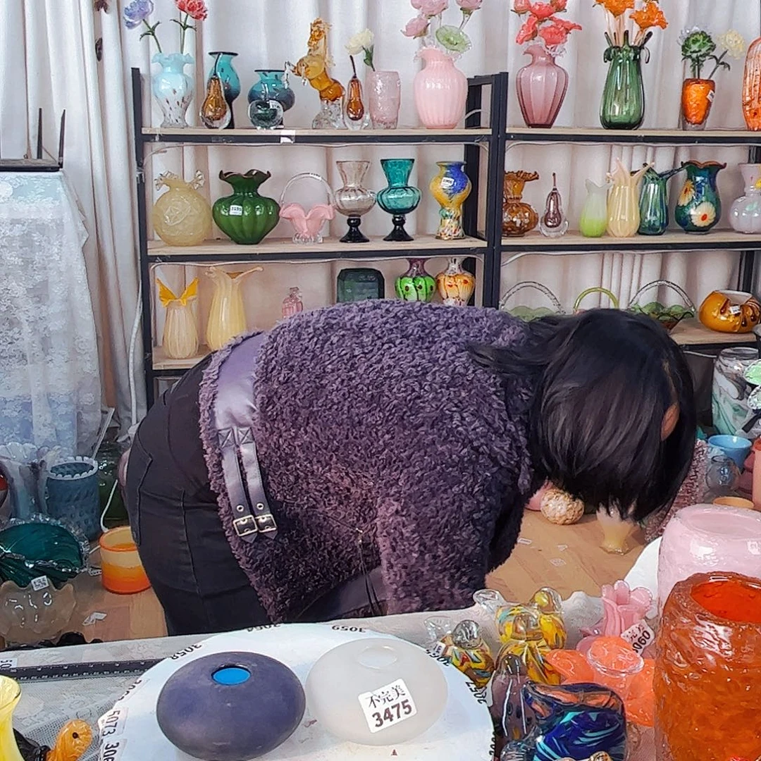 一对瓶 家悦琉璃工艺品不完美