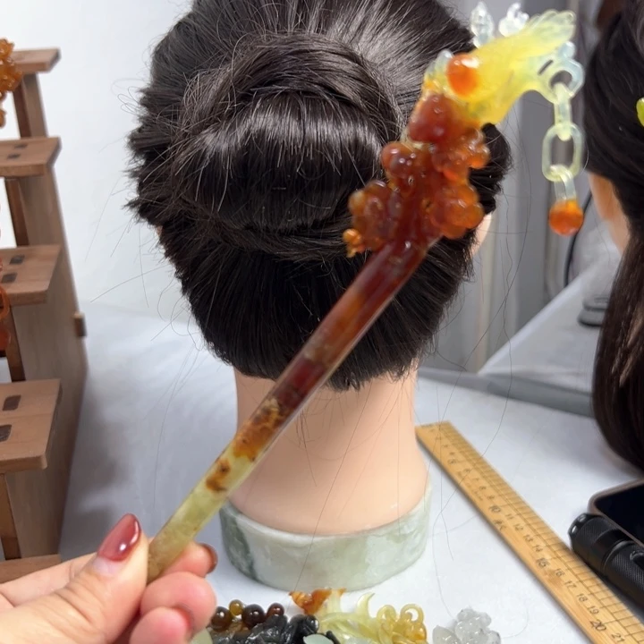 定制蛇纹石玉糖*毛货发饰