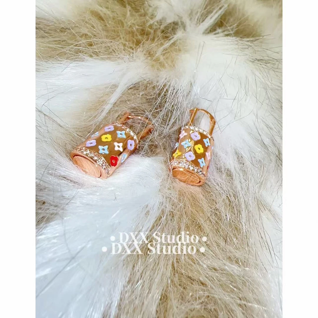 铜合金锆石耳饰 小众设计玫金色ins耳饰47672