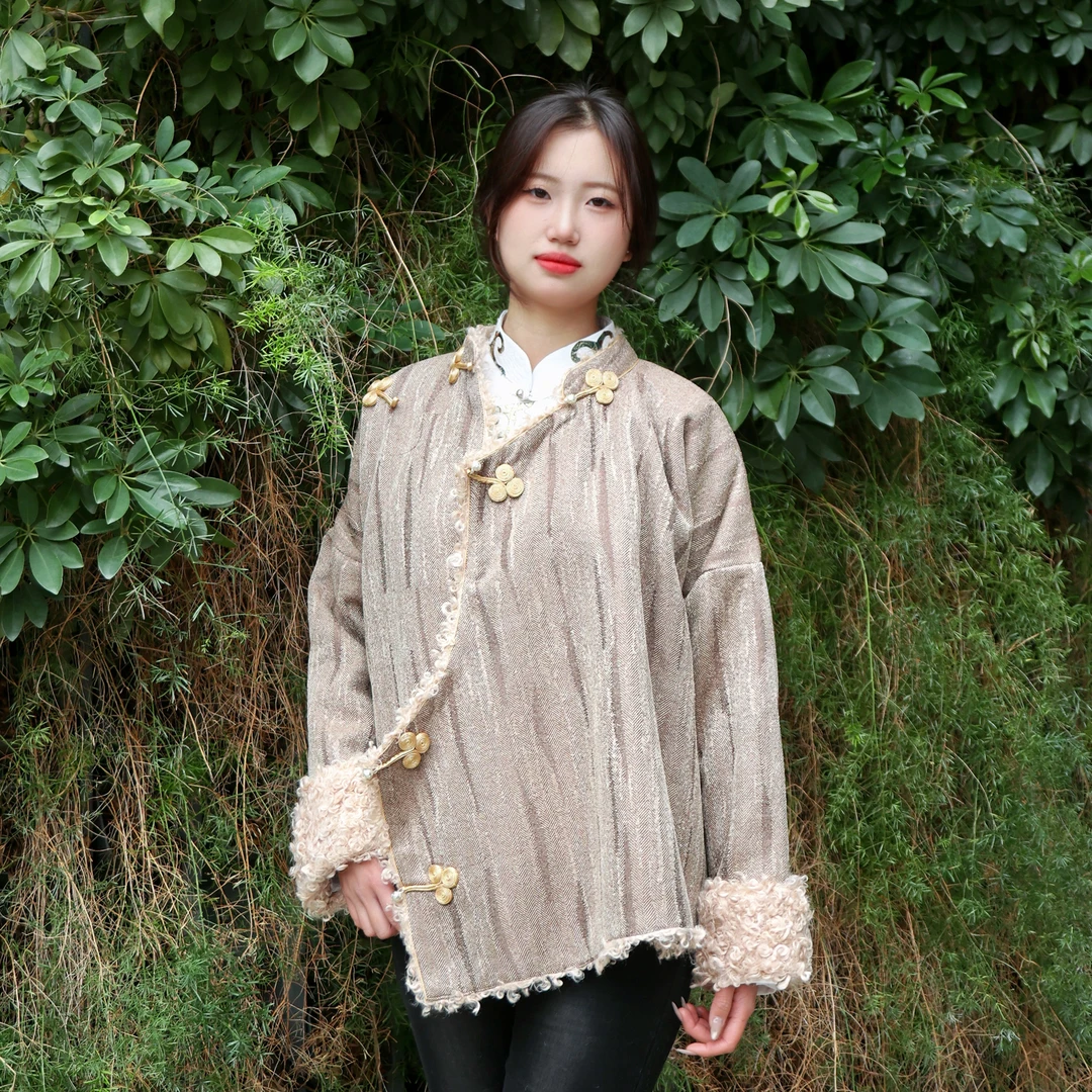 藏族服装女款秋冬季新款加绒加厚甘蓝藏族名族风藏式外套WT-M051