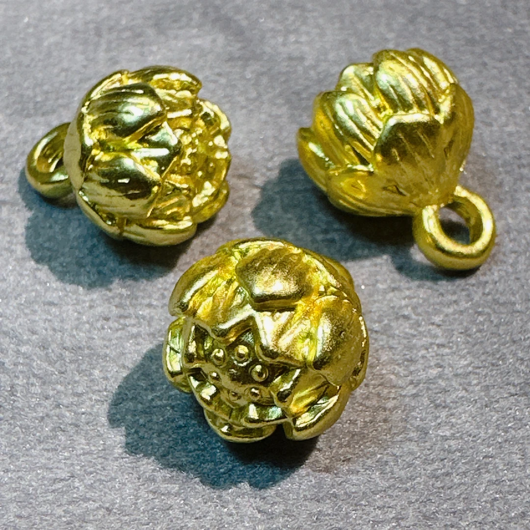 10mm新中式国风沙金宝莲灯旗袍唐装汉服马甲古装辅料金属扣子