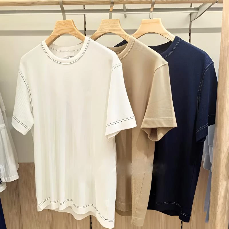 1高货品质2829圆领T藏青色黑色高端男装洋气时尚2829