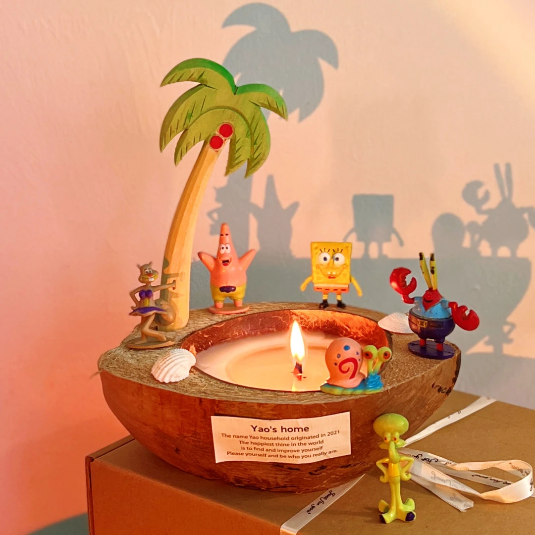 比奇堡篝火椰子香薰蜡烛礼盒生日毕业礼物女生朋友小众高级感BBAA