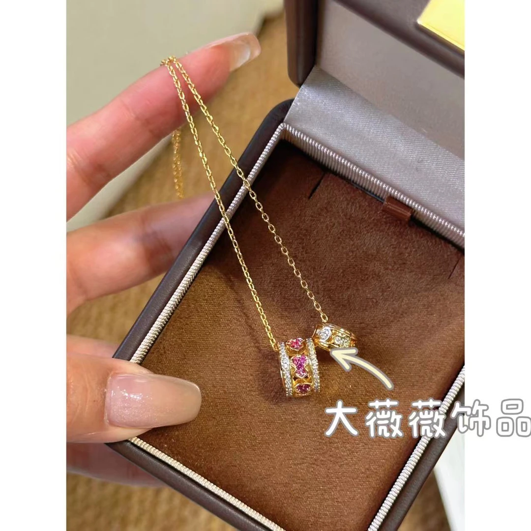 铜合金项链 轻奢镂空双拼葫芦项链-67641