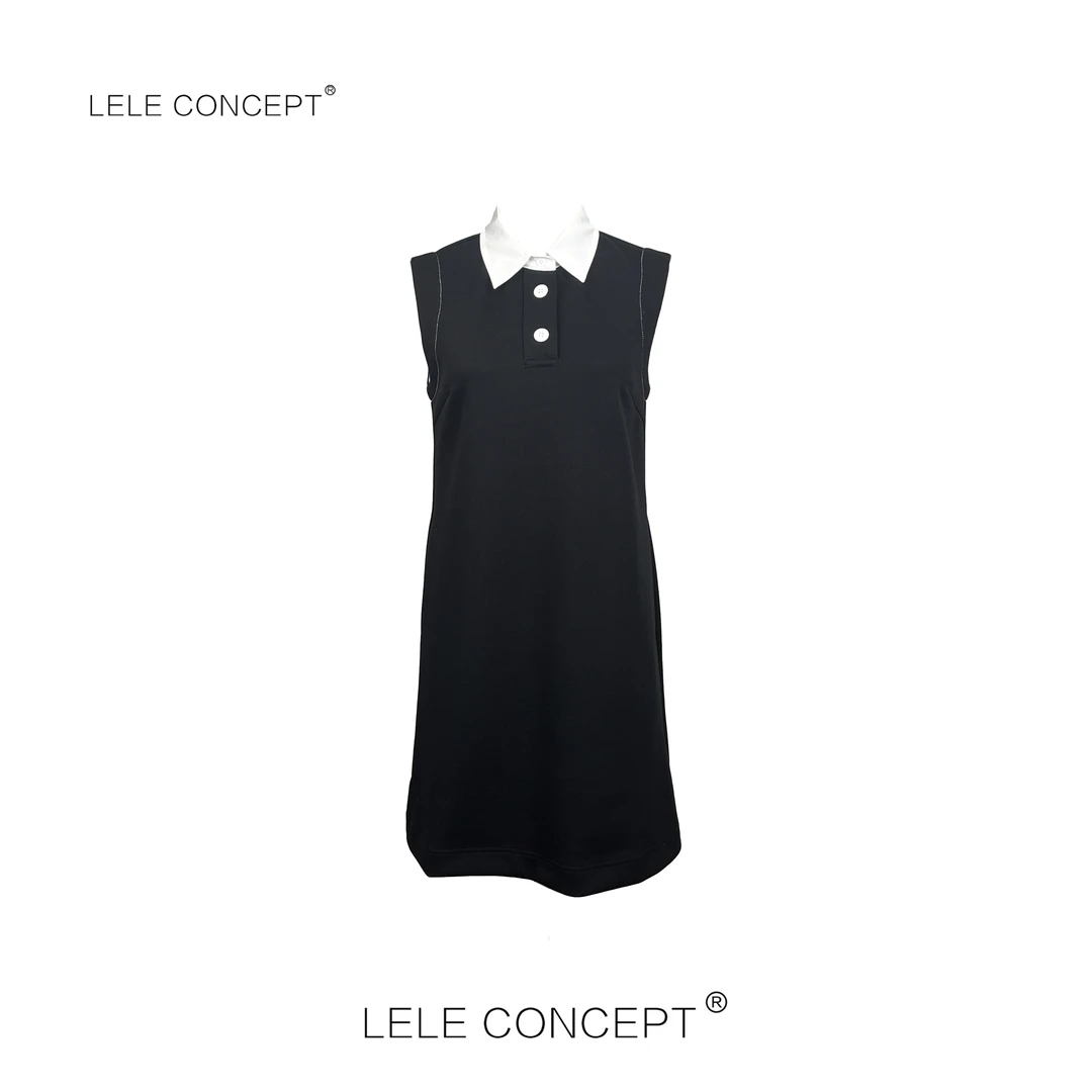 LELE CONCEPT丨衬衫领无袖连衣裙Q0598