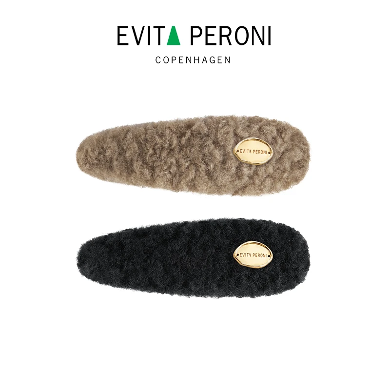 Evita Peroni/依慧达羊羔毛系列弹簧边夹可爱秋冬毛绒绒