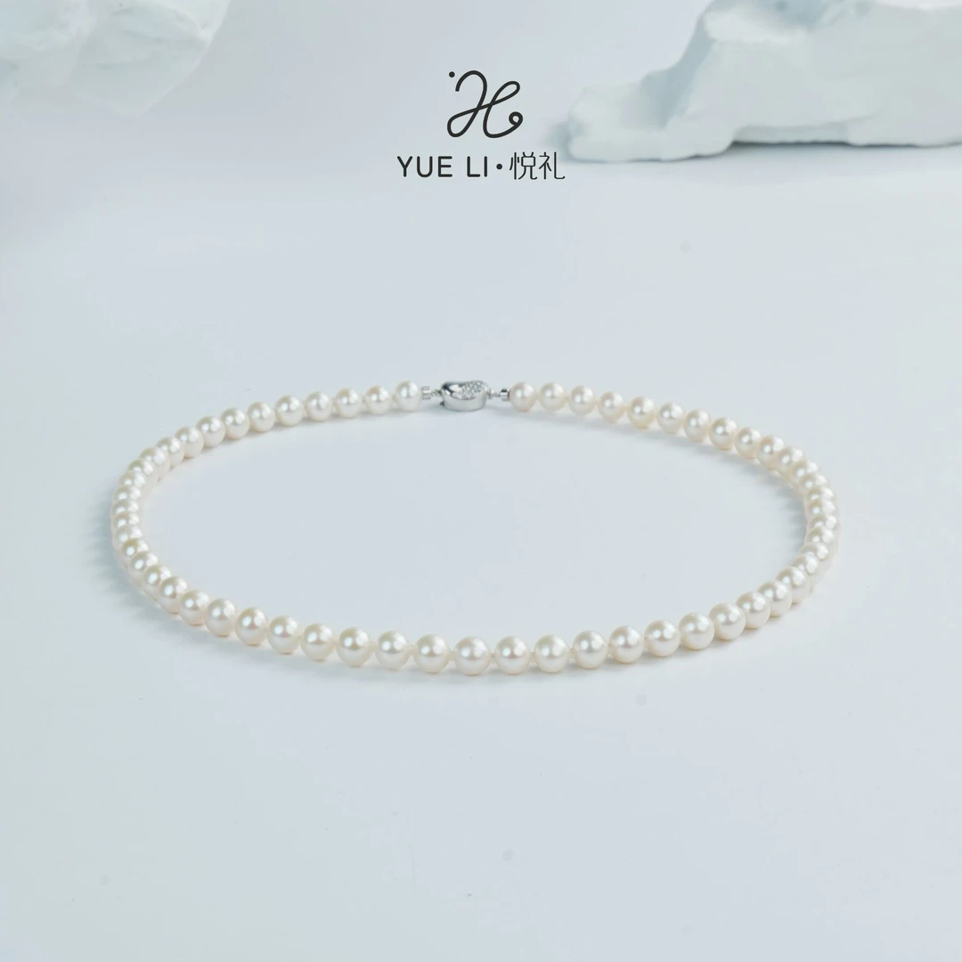 【悦礼】【冰雪公主】淡水无核7-8mm项链 S925银