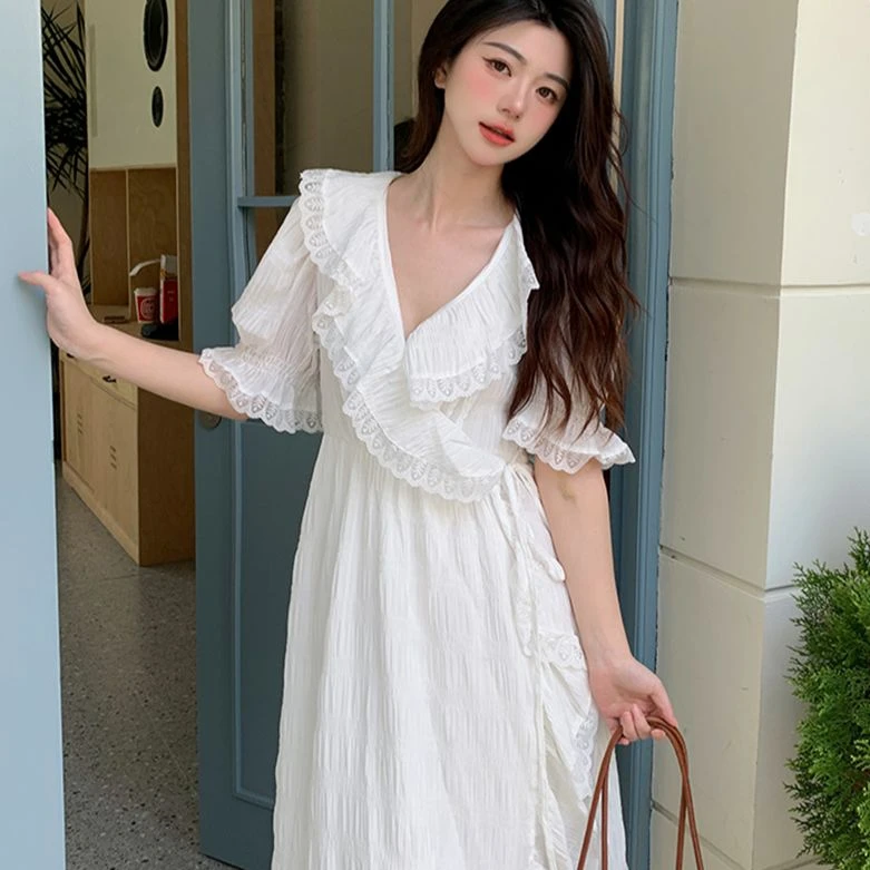 胖颖专属大码夏季新款胖mm修身气质显瘦长裙6369