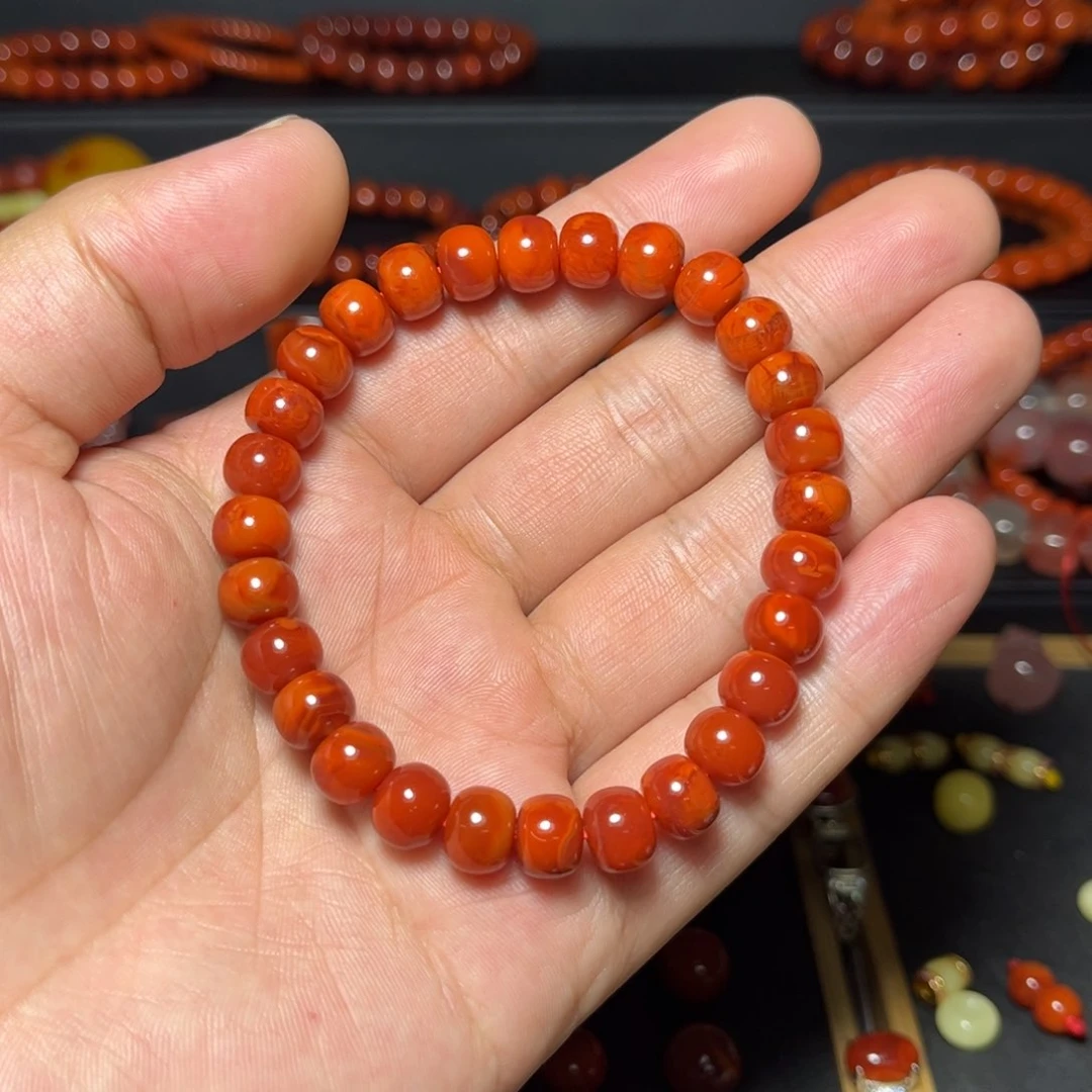 手串未镶嵌南红玛瑙原矿瓦西老型单圈8mm+