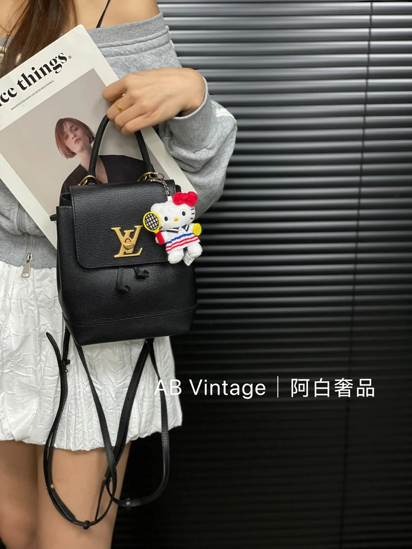 95新 LouisVuitton/路易威登 阿白奢品/LV lockme 迷你双肩包