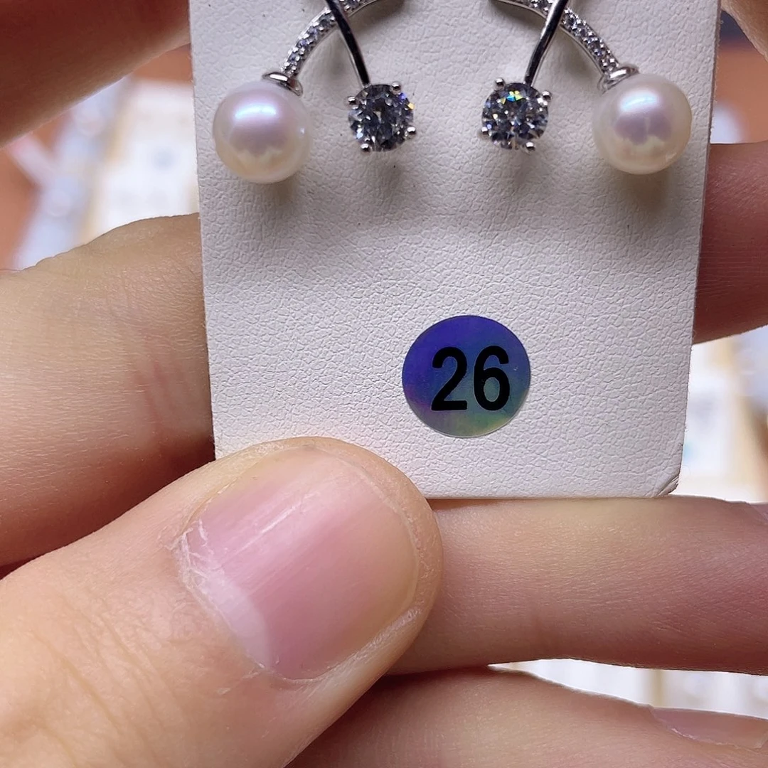 银S925镶嵌耳饰淡水珍珠