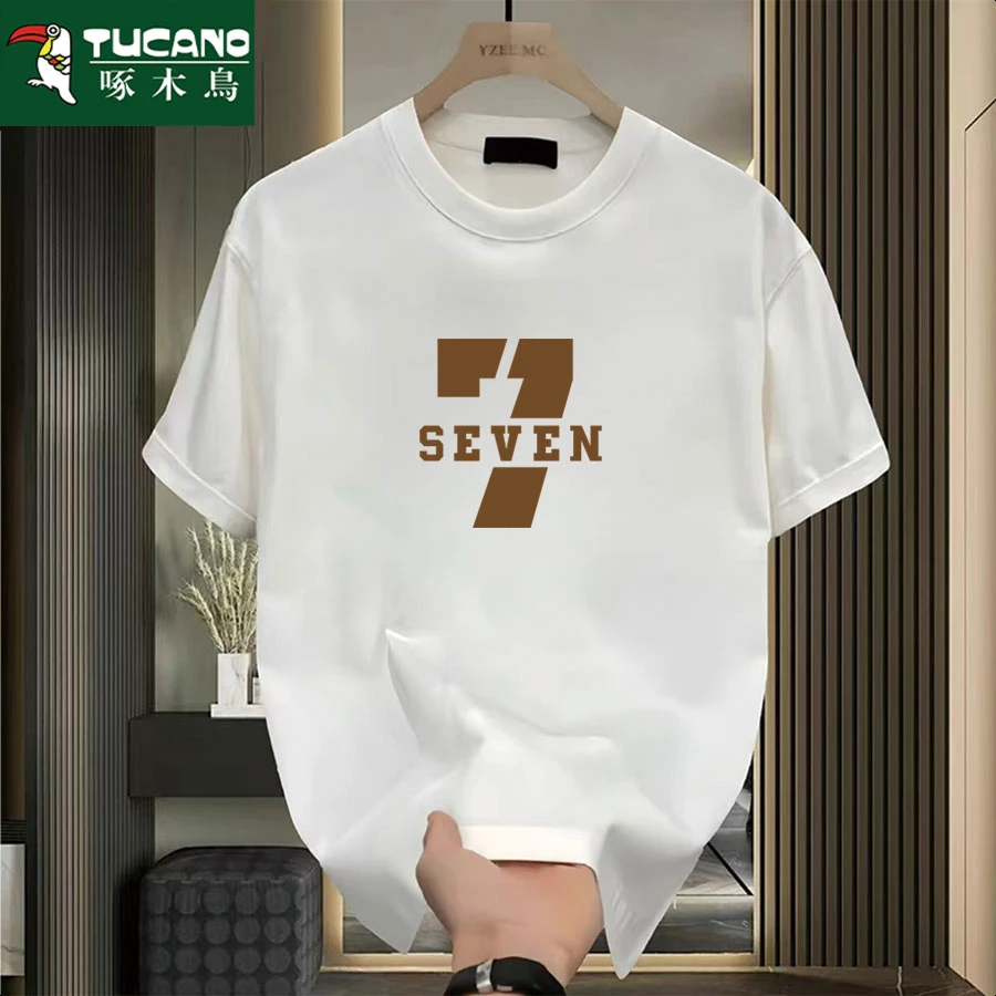 啄木鸟日常夏季圆点印花T恤上衣时尚丝光棉宽松修身高品质韩版