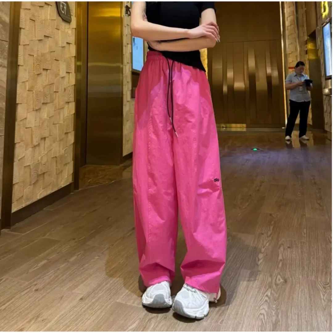 2025年春夏季高腰字母刺绣阔腿两穿弯刀裤2511ZB