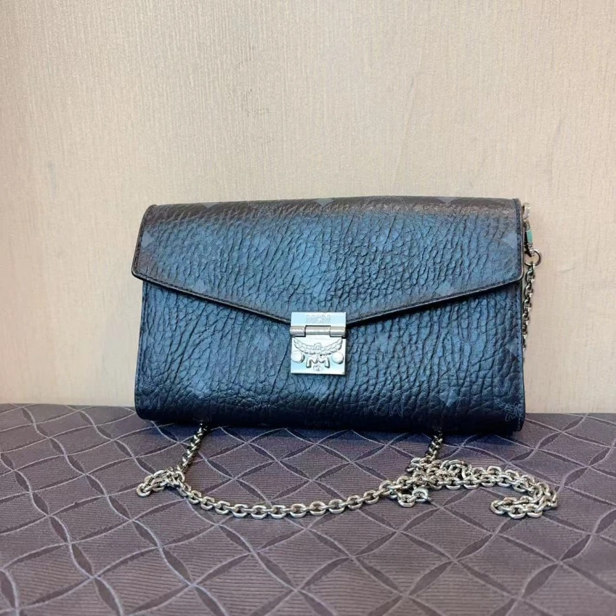 95新 MCM 黑色链条包 1216 6675