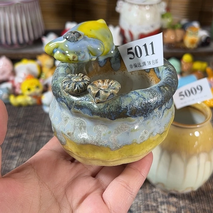 口6高5手工花盆满30包邮