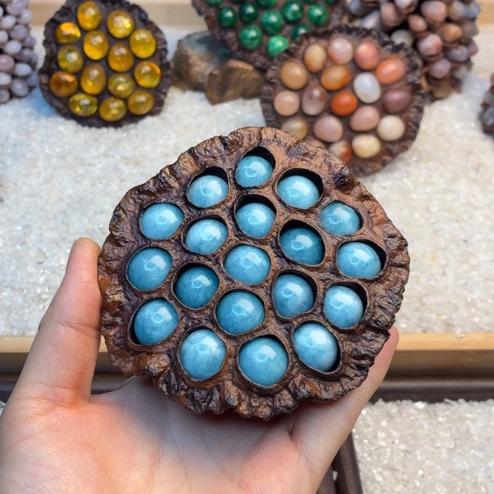 石材木石院子的莲蓬摆件6