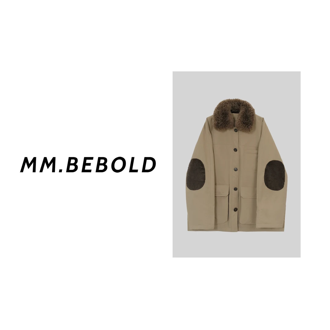 【妙姐精选】许意 复古工装风毛领棉外套GM210