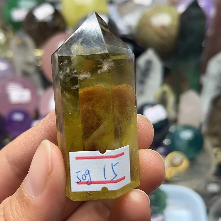 未镶嵌珠宝半成品水晶50克黄水晶柱