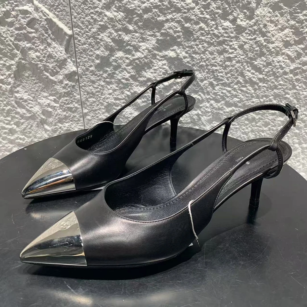 95新 LouisVuitton/路易威登 37码/seven精选/黑银高跟鞋 xxs905