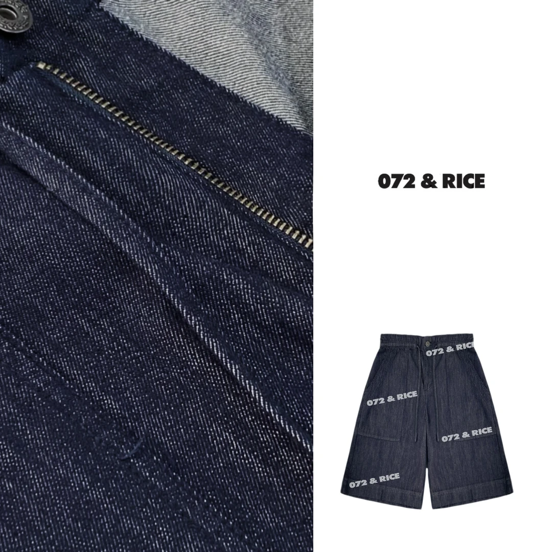 072 & RICE【依纯短裤】100纯棉 夏季休闲抽绳牛仔短裤 FK5817