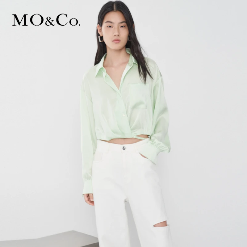 【赵老板专属】MOCO春季三醋酸混纺解构衬衣上衣MBC1TOP002