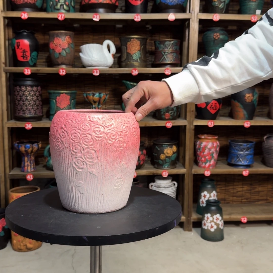 带孔高端浮雕花盆炸炸炸