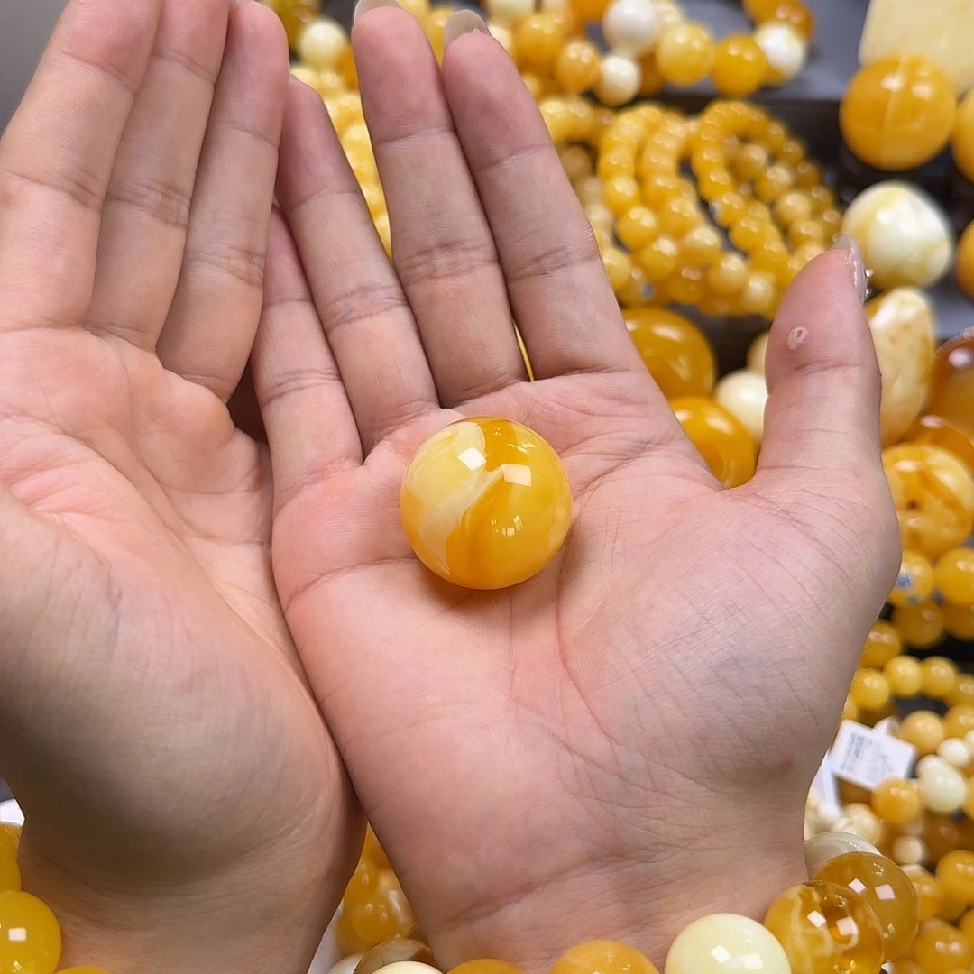 琥珀珠宝奇石未镶嵌锁骨30mm