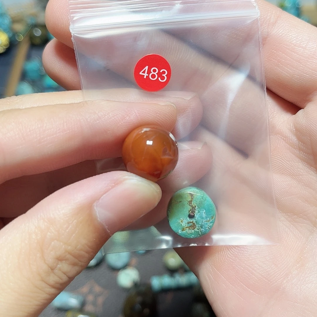 桥****玛瑙/玉髓未镶嵌圆珠桶珠老型手串！！