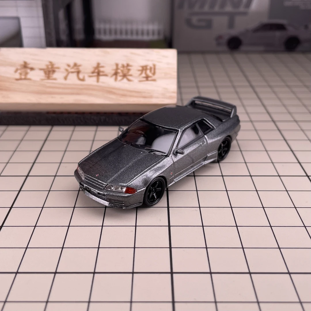 现货 MINIGT 1:64 Nissan GTR R32 灰色 1024号 合金汽车模型