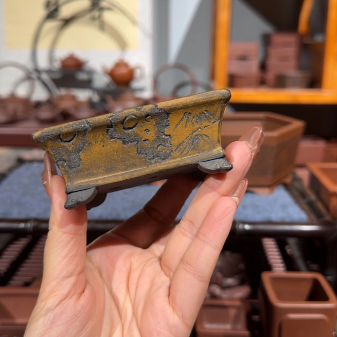 紫砂花盆半手工制作