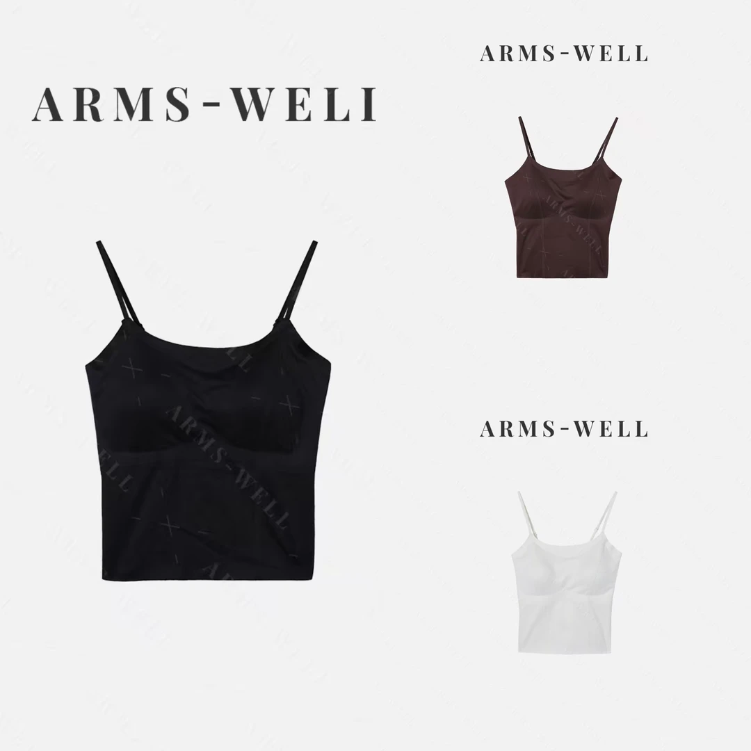ARMS WELL王囡囡 黑/白/卡其/咖色吊带美背（有胸垫）S134