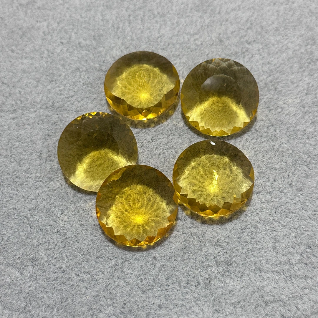 SK141精美单颗圆形黄色裸石多样性发一