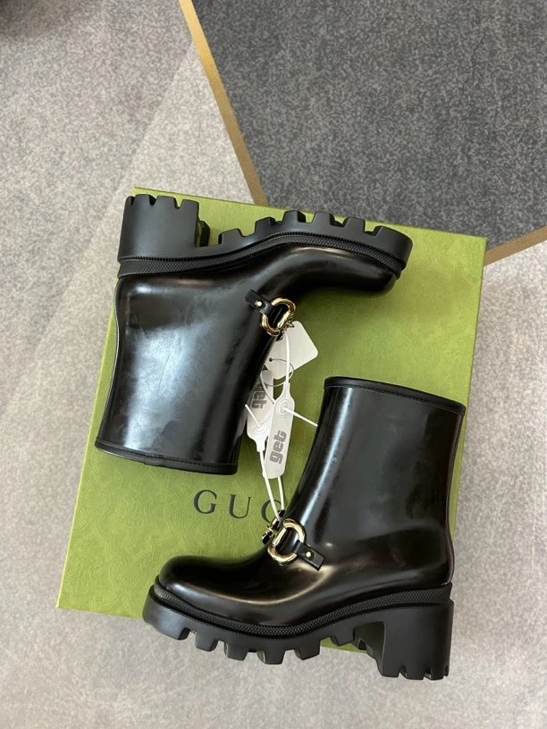 99新 GUCCI/古驰 黑色短靴三五码