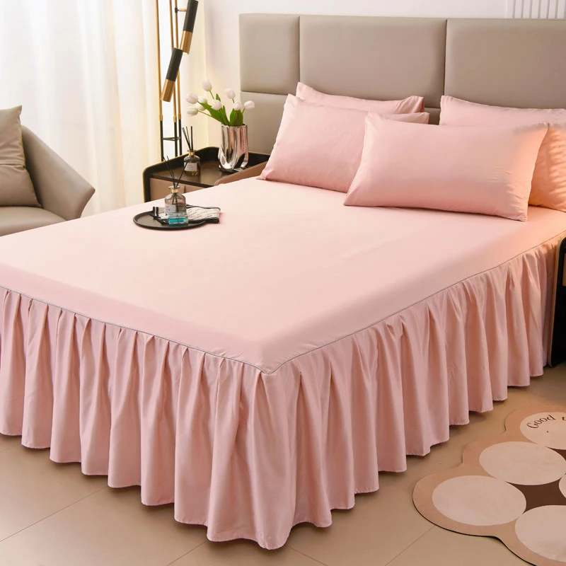A类乳胶凉席冰丝床裙夏季单件家用可机洗柔软纯色简约风轻奢床裙